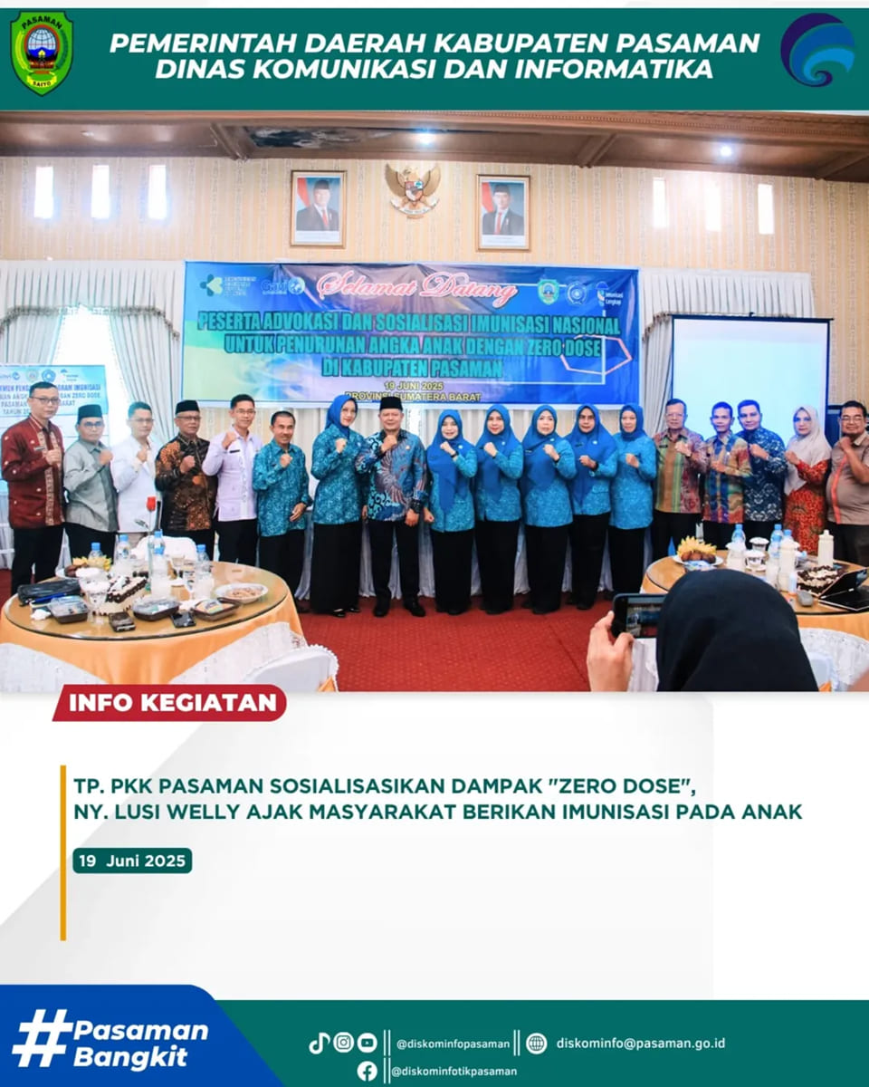 TP. PKK Pasaman Sosialisasikan Dampak "Zero Dose", Ny. Lusi Welly Ajak Masyarakat Berikan Imunisasi Pada Anak